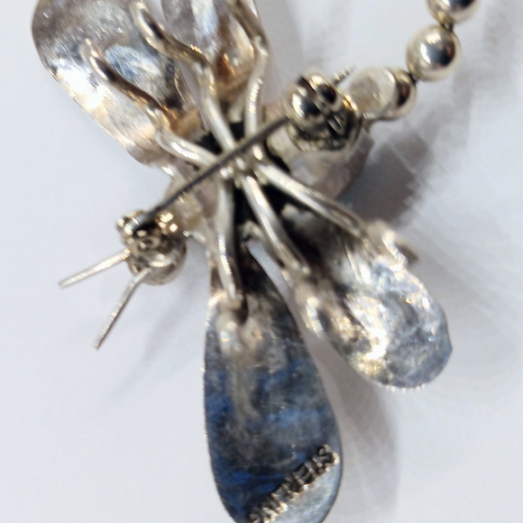 Sterling Silver Turquoise Dragonfly Brooch - Picture 5 of 6